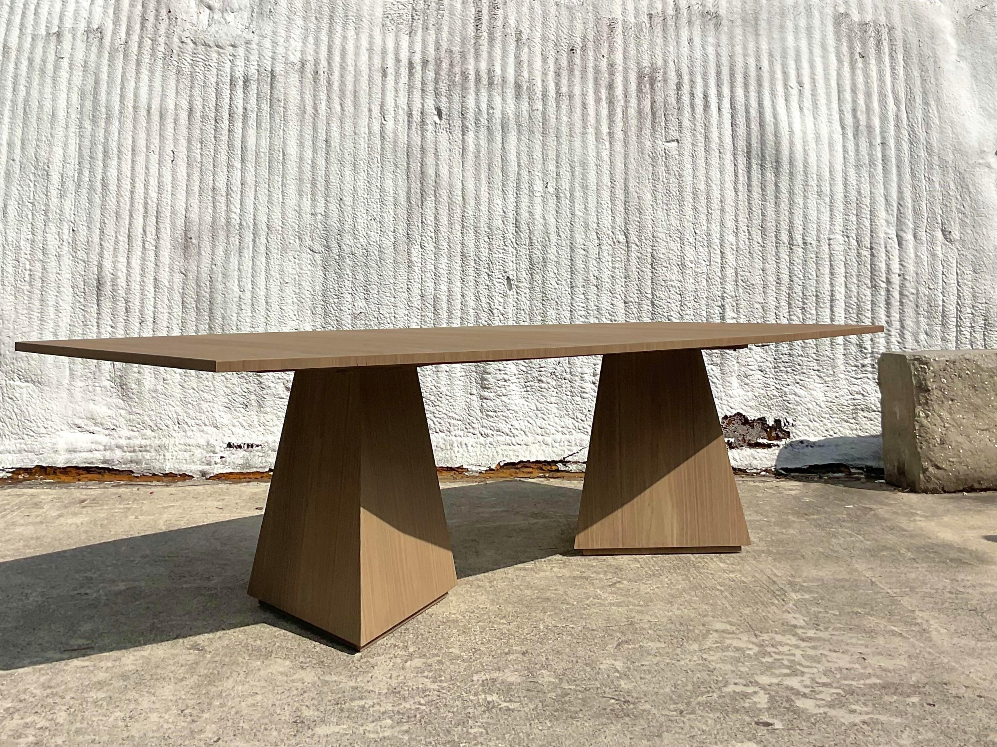 Vintage Contemporary “Divine” Faceted Dining Table After Keith Fritz In Good Condition For Sale In west palm beach, FL