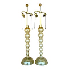 Vintage Contemporary Donghia Murano Glass Table Lamps, a Pair
