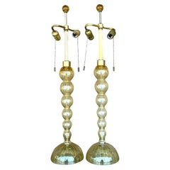 Retro Contemporary Donghia Murano Glass Table Lamps - A Pair