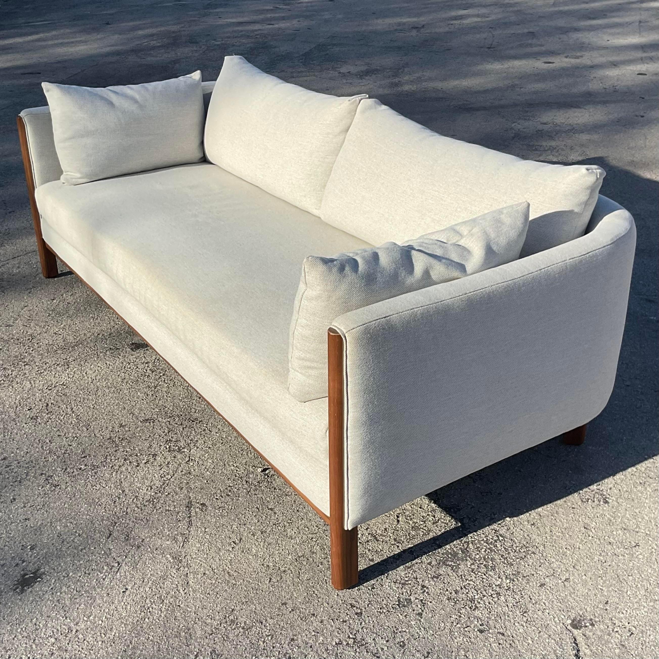 Wood Vintage Contemporary Dwr “Emmy” Sofa