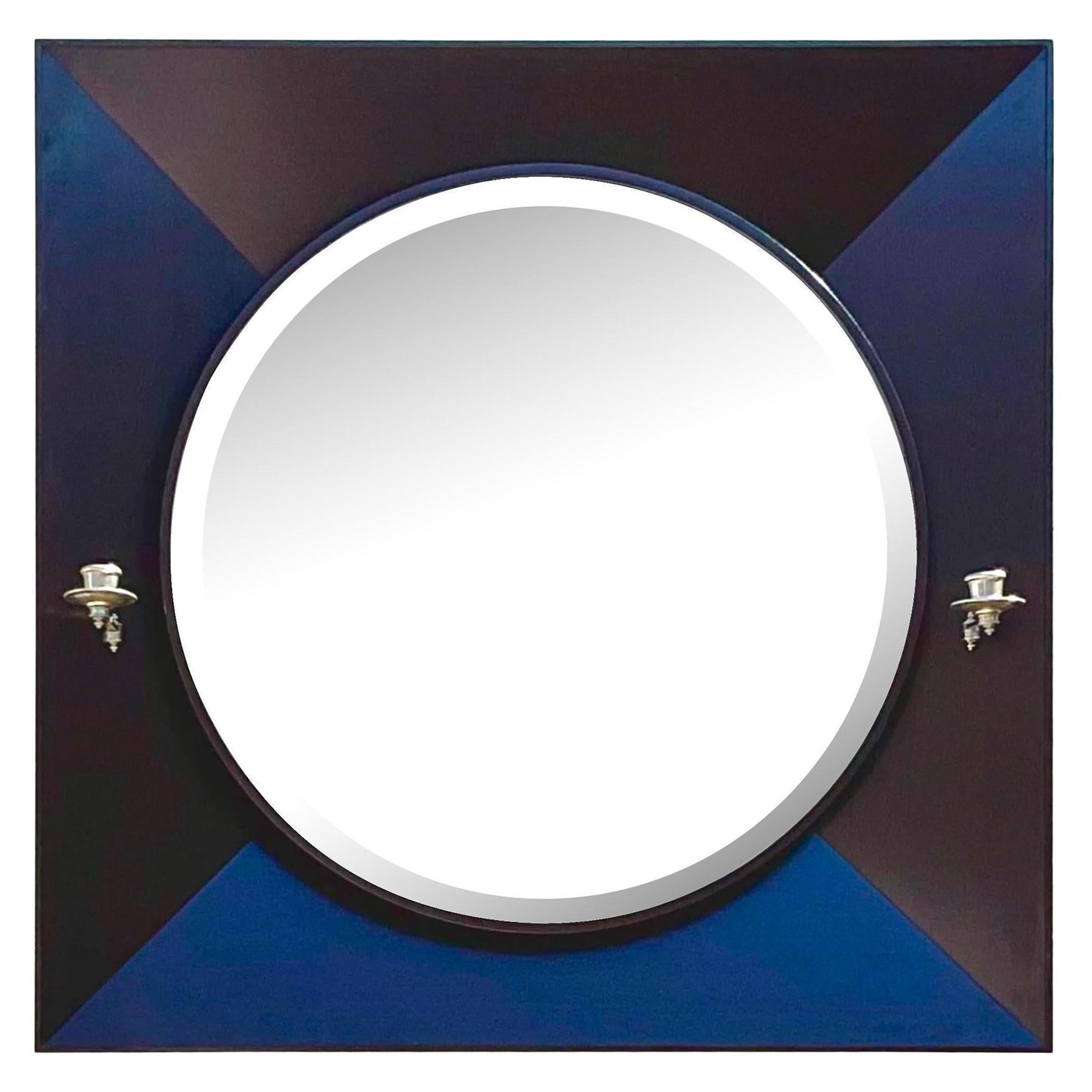Miroir chandelier vintage contemporain en ébène en vente