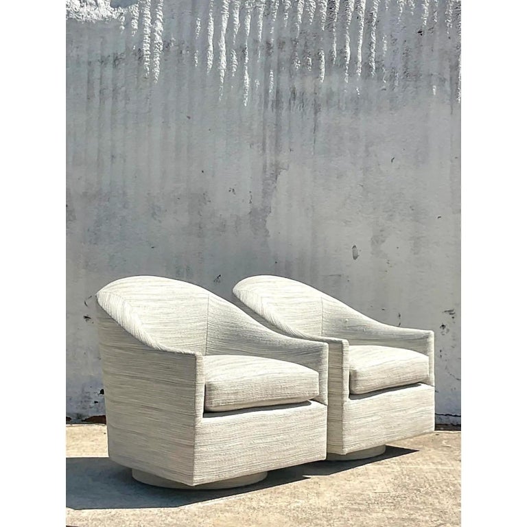 Vintage Contemporary Ferrell Mittman “Doris” Swivel Chairs, a Pair For