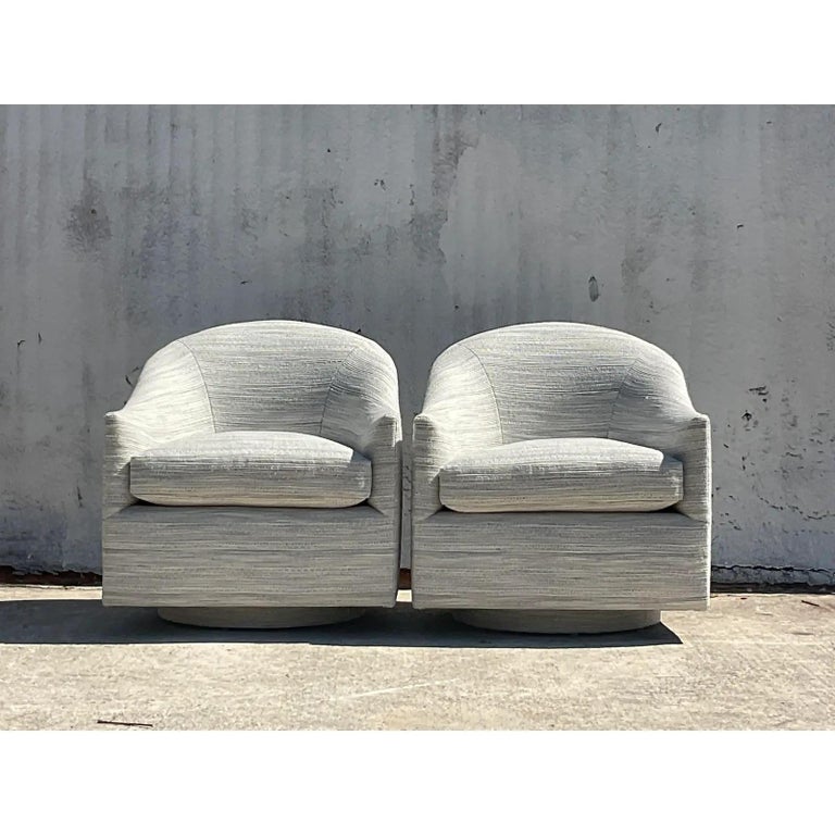 Vintage Contemporary Ferrell Mittman “Doris” Swivel Chairs, a Pair For