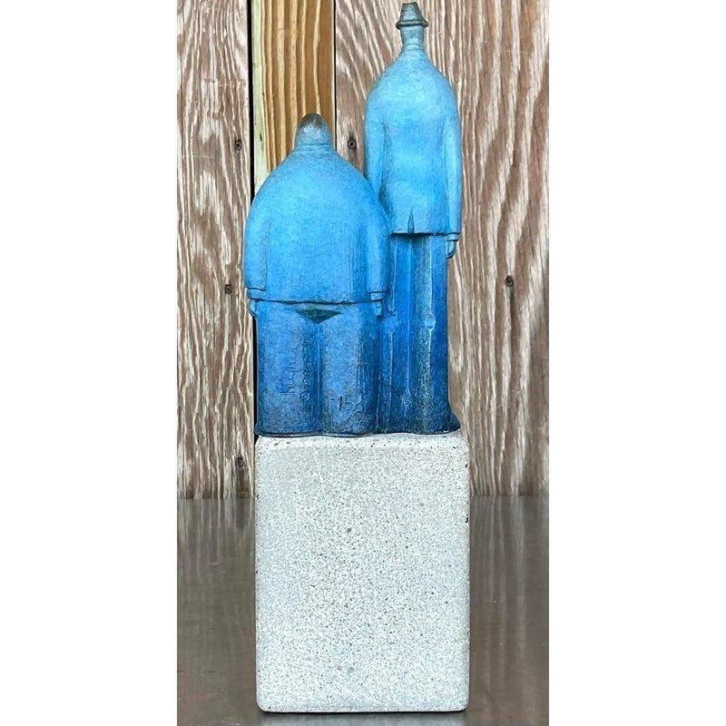 Vintage Contemporary Gary Hughes “Monday Morning Blues” Signed Original Sculptur In Good Condition For Sale In west palm beach, FL
