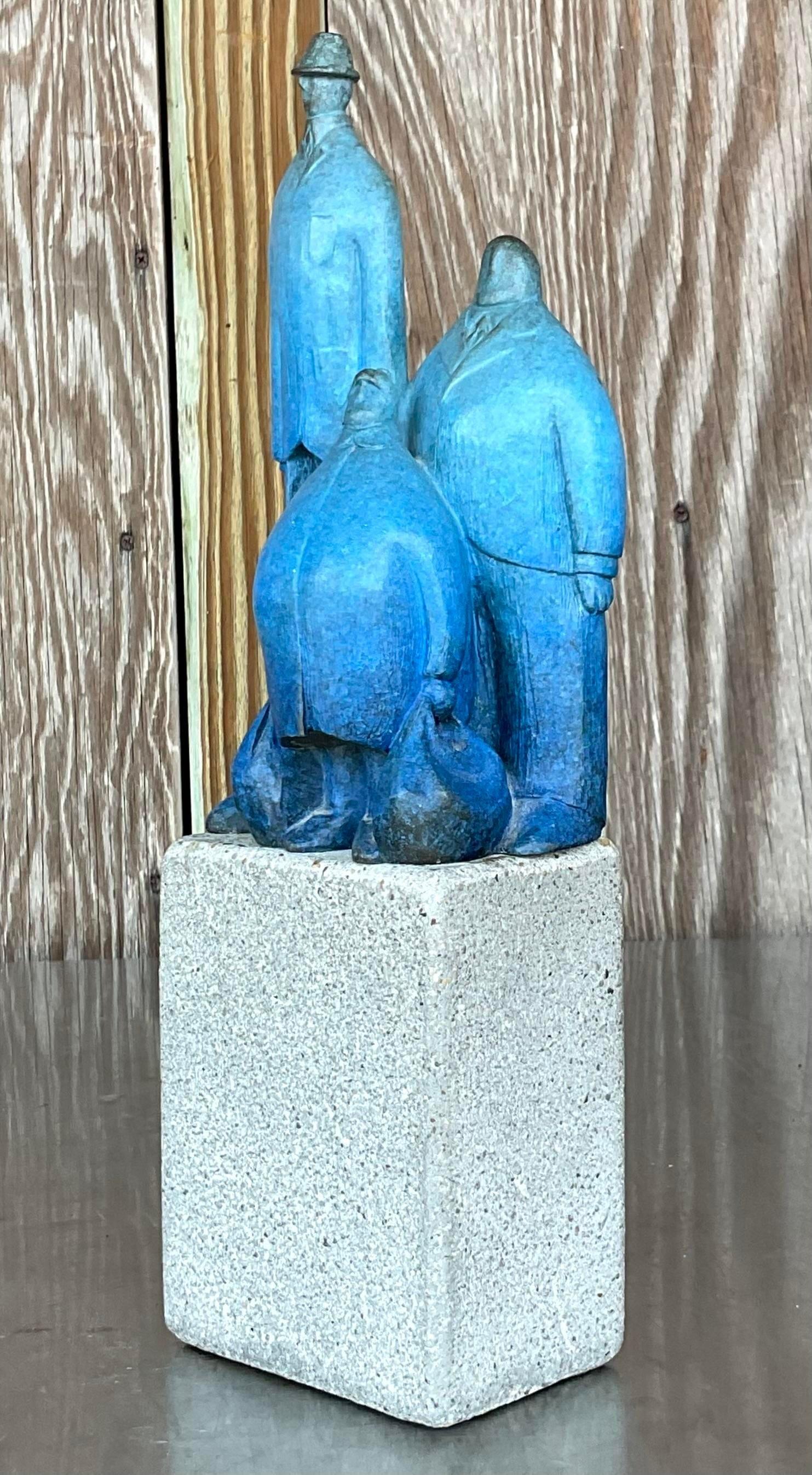 Vintage Contemporary Gary Hughes “Monday Morning Blues”Signed Original Sculpture For Sale 4