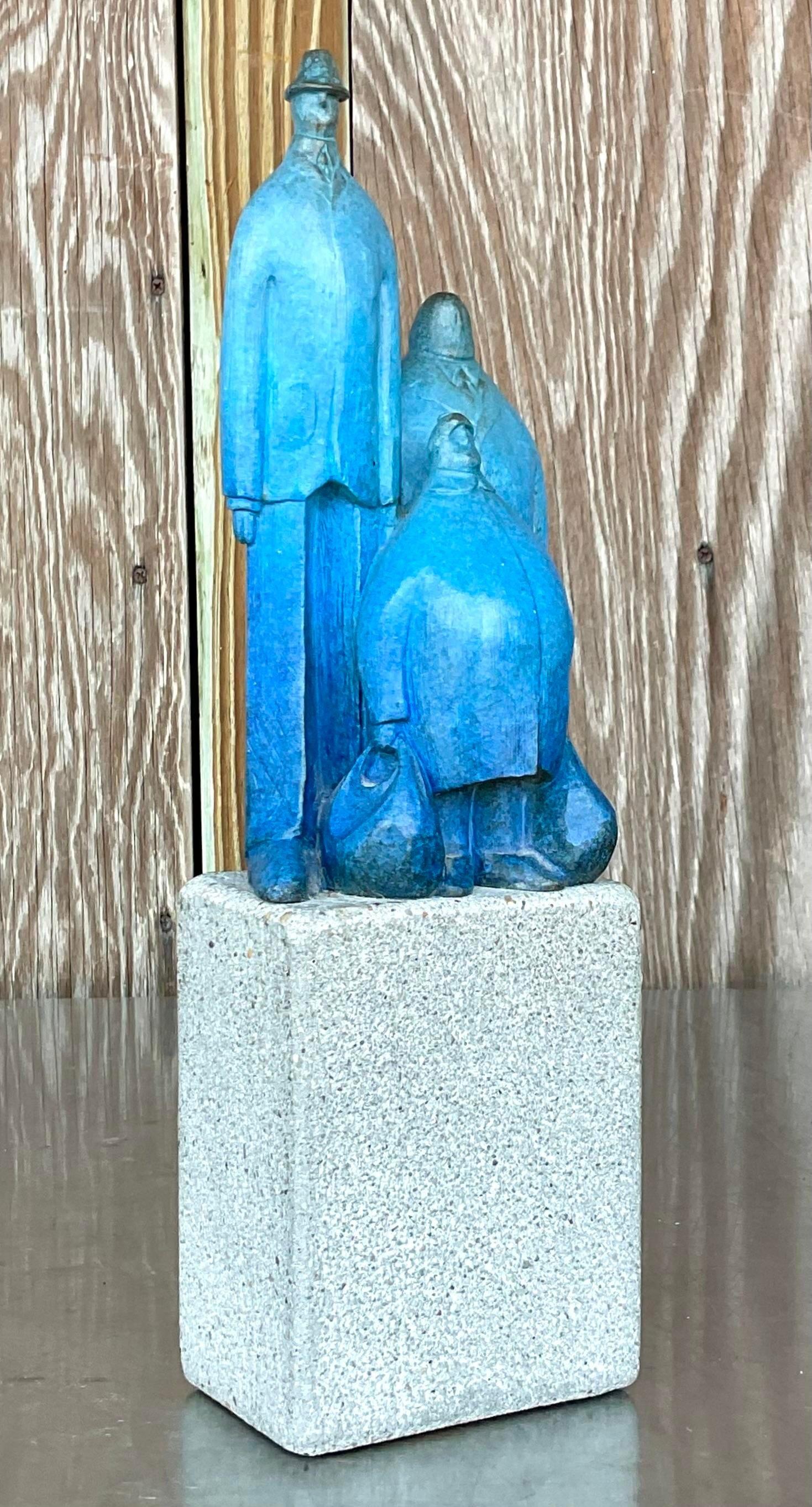 Vintage Contemporary Gary Hughes “Monday Morning Blues”Signed Original Sculpture In Good Condition For Sale In west palm beach, FL