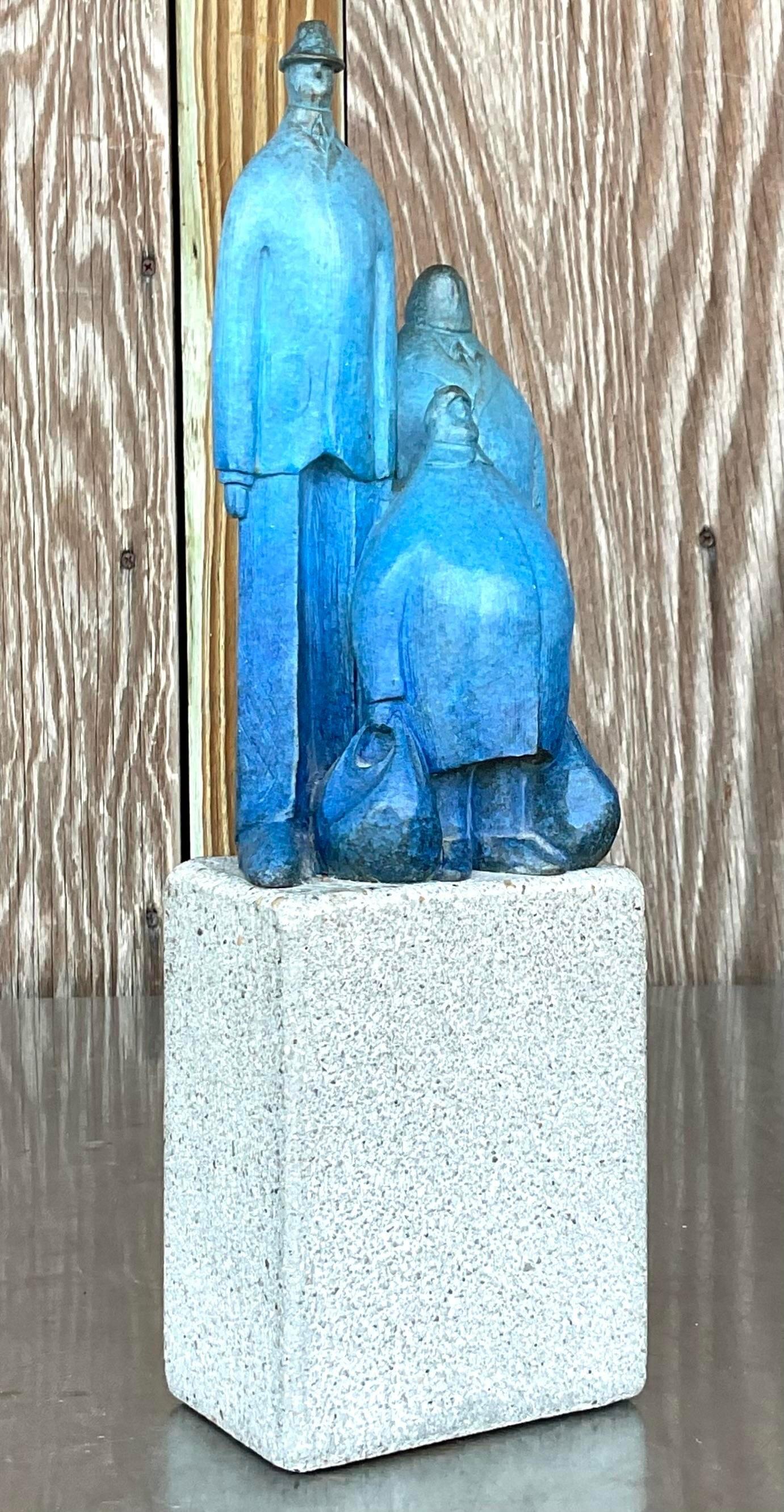 Vintage Contemporary Gary Hughes “Monday Morning Blues”Signed Original Sculpture For Sale 3