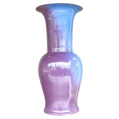 Vintage Contemporary Ombre Vase aus glasierter Keramik