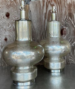 Vintage Contemporary Global Views Mercury Glass Lamps - a Pair