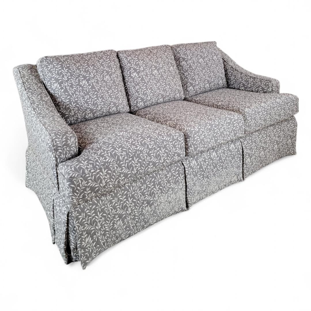 Sofá contemporáneo vintage de tela gris con estampado de hojas Moderno en venta