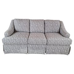Vintage Contemporary Gray Leaf Print Fabric Sofa