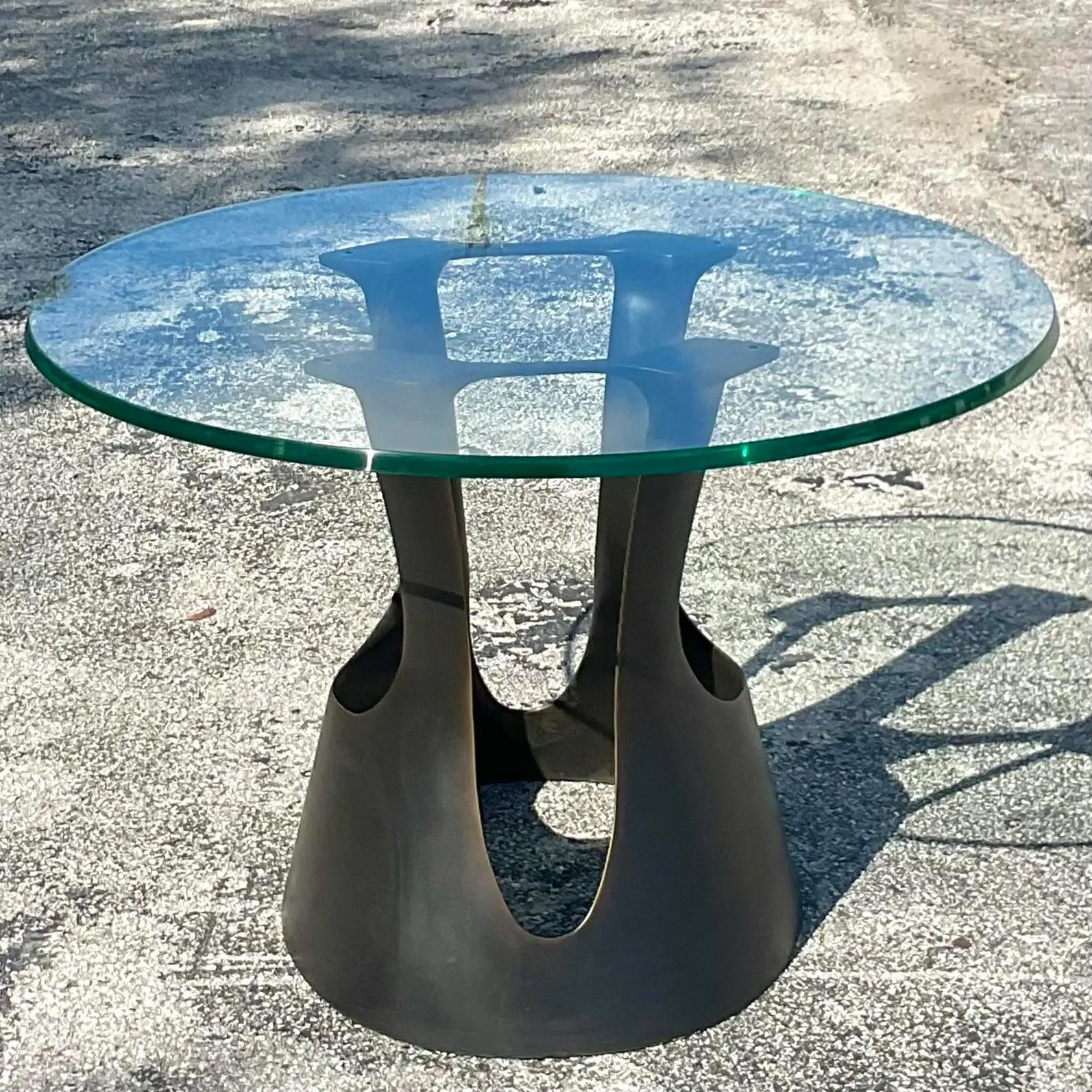 Vintage Contemporary Holly Hunt “Gunsight” Bronze Table at 1stDibs