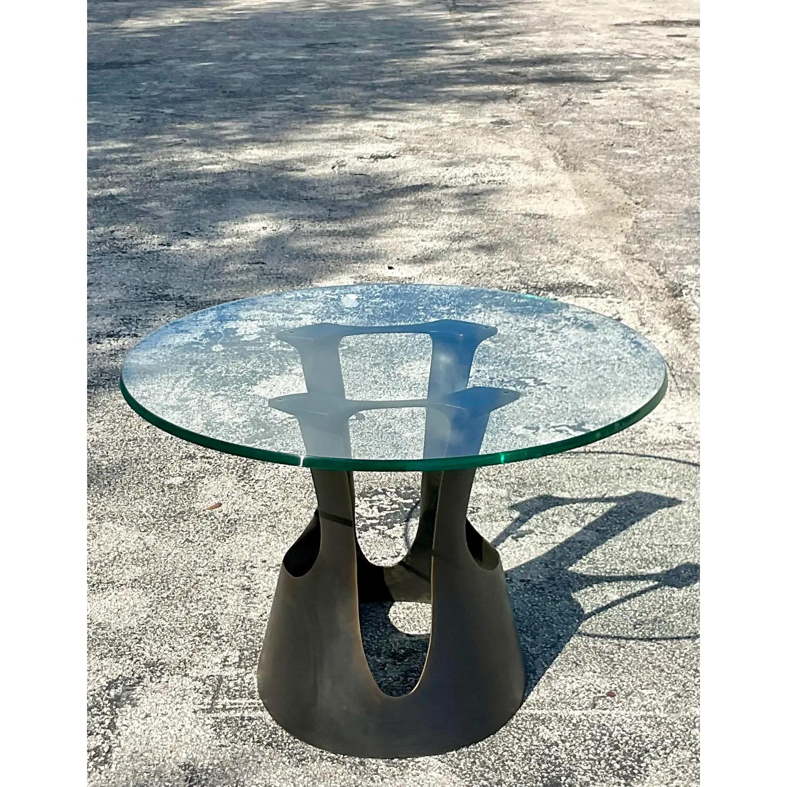 Vintage Contemporary Holly Hunt “Gunsight” Bronze Table at 1stDibs