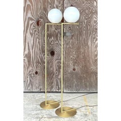 Vintage Contemporary IC Globe Floor Lamps by Flos, a Pair