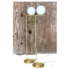 Vintage Contemporary IC Globe Floor Lamps by Flos, a Pair