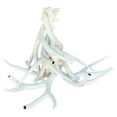 Vintage Contemporary Jason Miller for Roll and Hill Ceramic Antler Chandelier