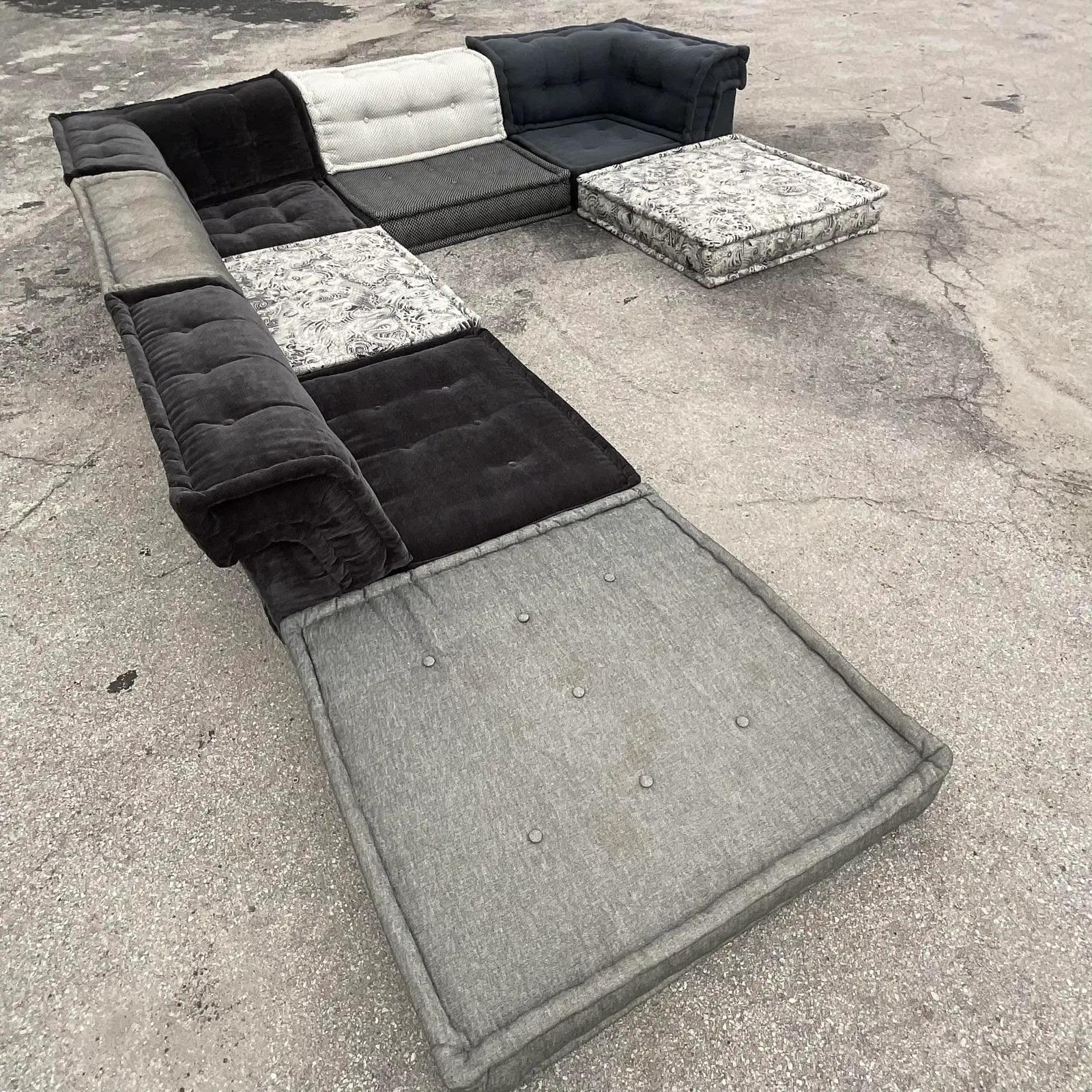 Vintage Contemporary Jean Paul Gaultier for Roche Bobois Mahjong Sectional Sofa In Good Condition In west palm beach, FL