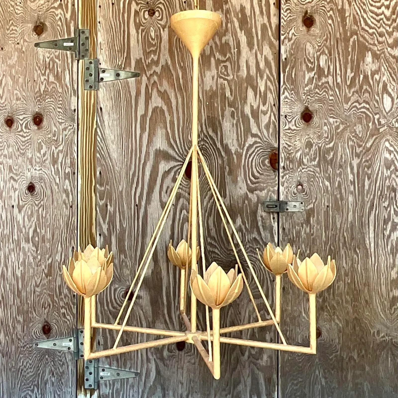 Gold Vintage Contemporary Julie Neill Six Arm Chandelier