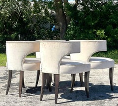 Vintage Contemporary Klismos Style Nailhead Dining Chairs - Set of 4