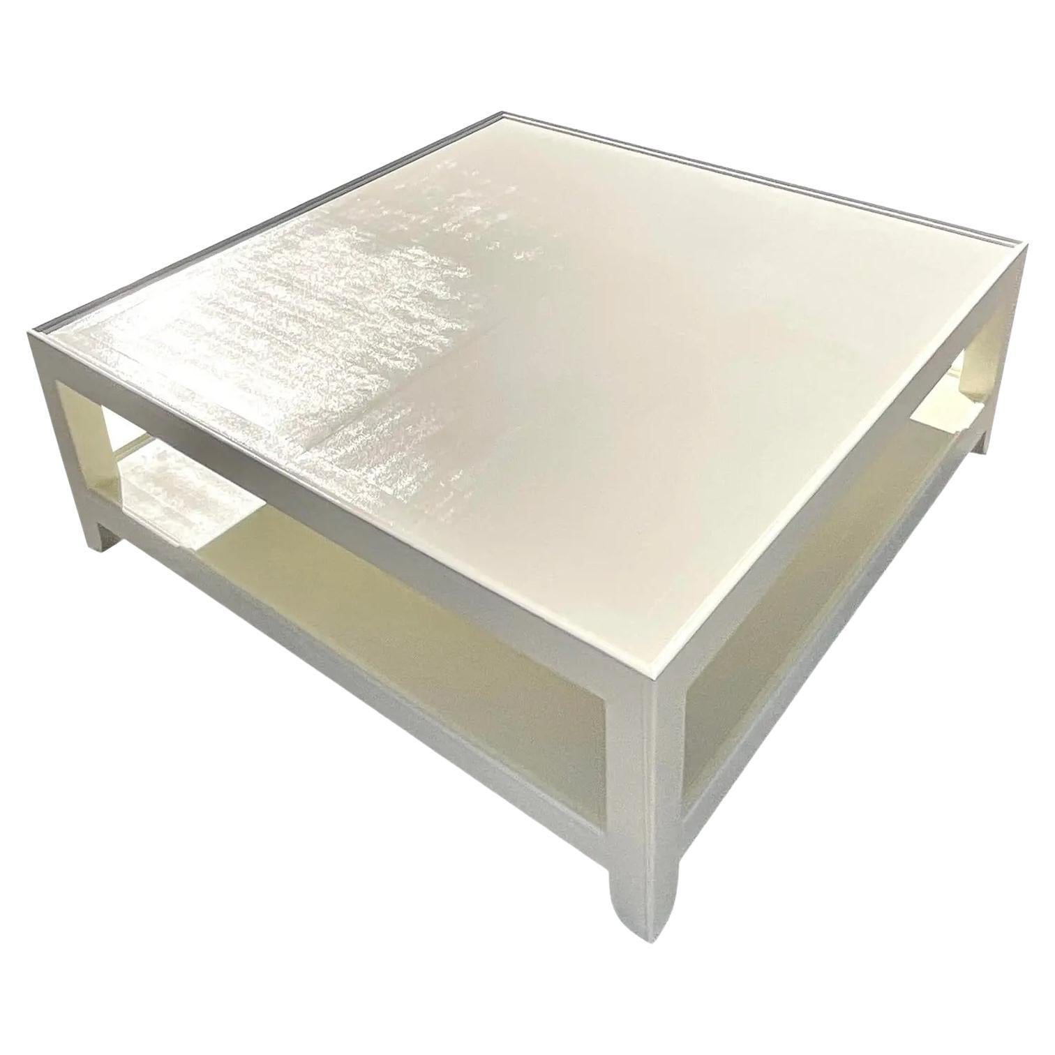 Vintage Contemporary Lacquered Faux Snakeskin Coffee Table
