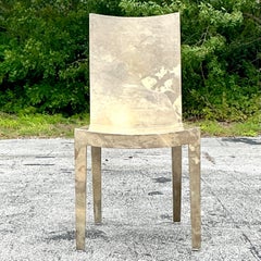 Vintage Contemporary Lacquered Goatskin “jmf” Chair After Karl Springer