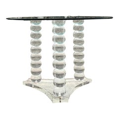 Vintage Contemporary Lucite Ball Bearing Pedestal Table