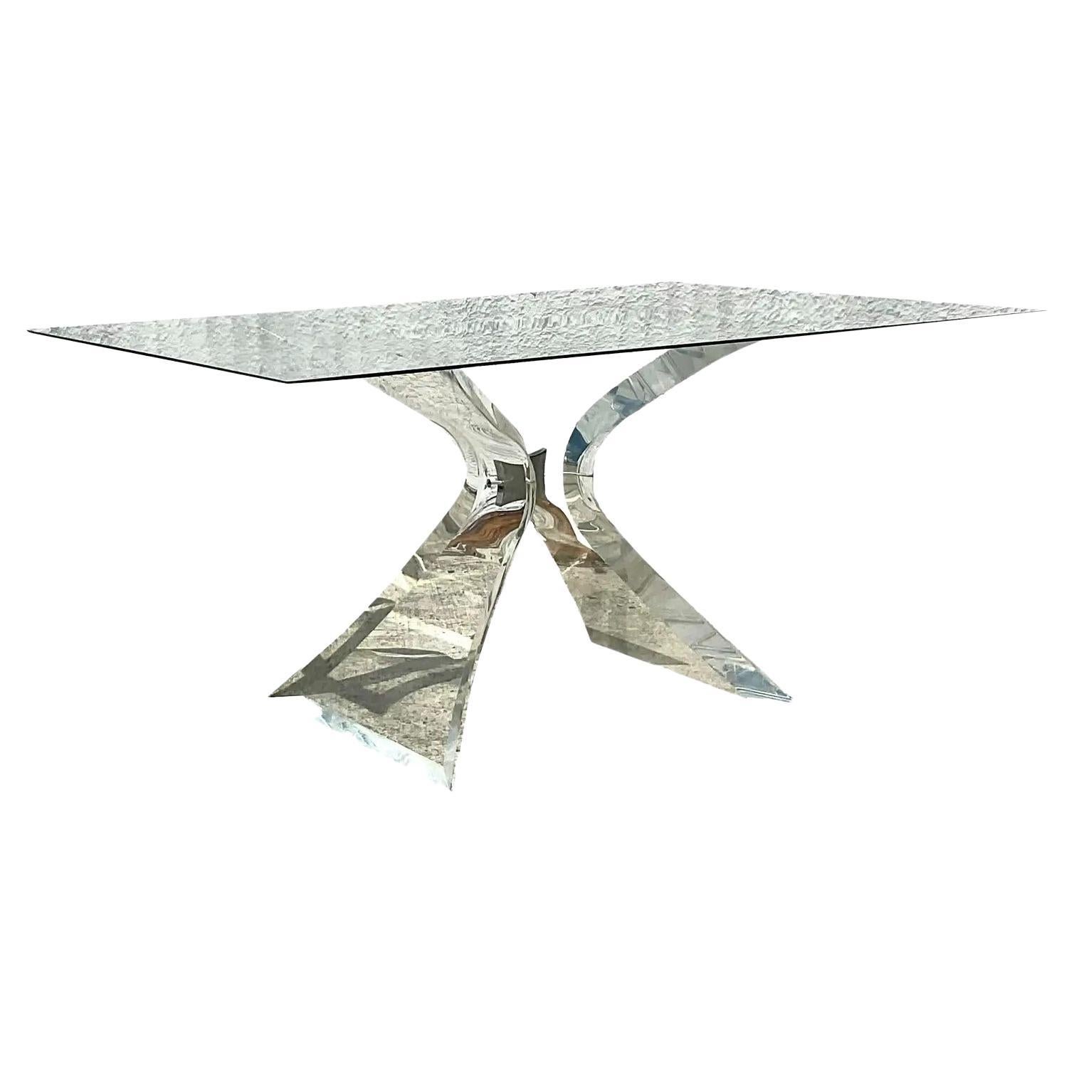 Vintage Contemporary Lucite Wings Dining Table