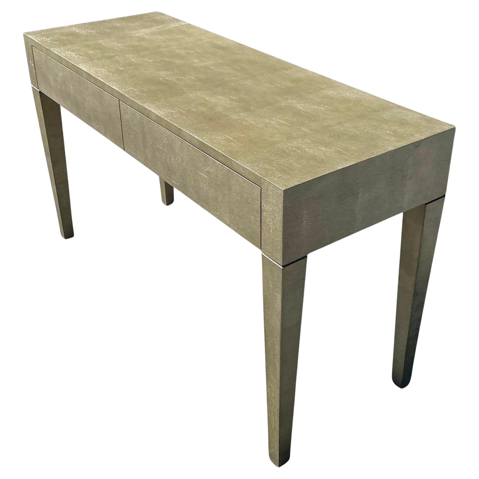 Vintage Contemporary Made Goods Faux Shagreen Writing Desk For Sale
