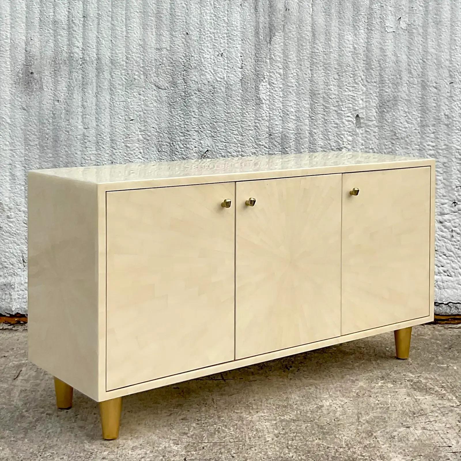 Vintage Contemporary Made Goods “Torion” Faux Horn Credenza 8