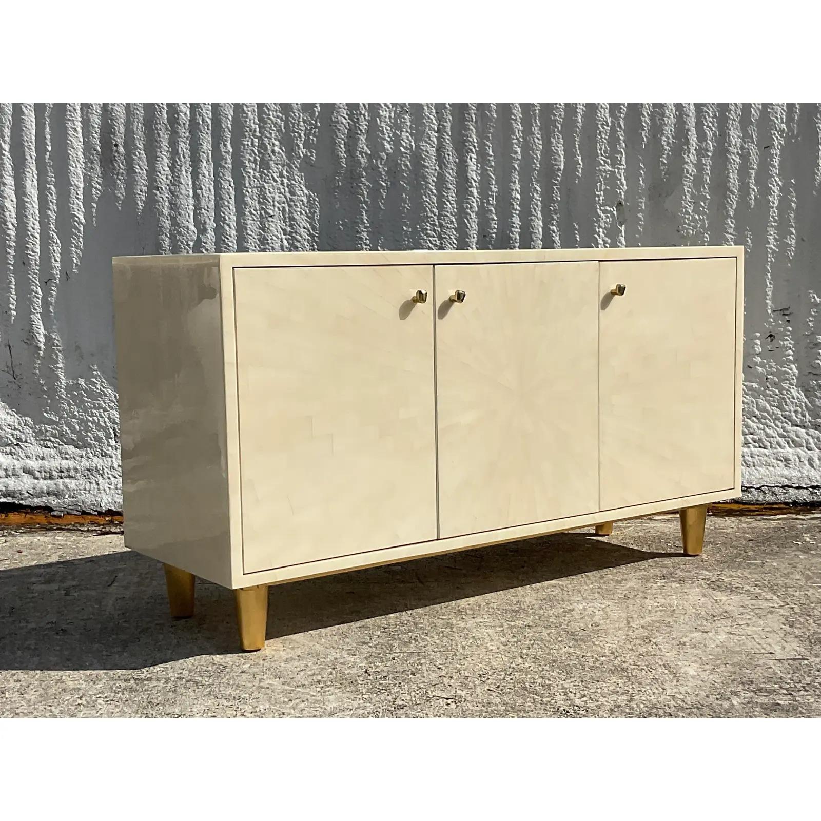 North American Vintage Contemporary Made Goods “Torion” Faux Horn Credenza