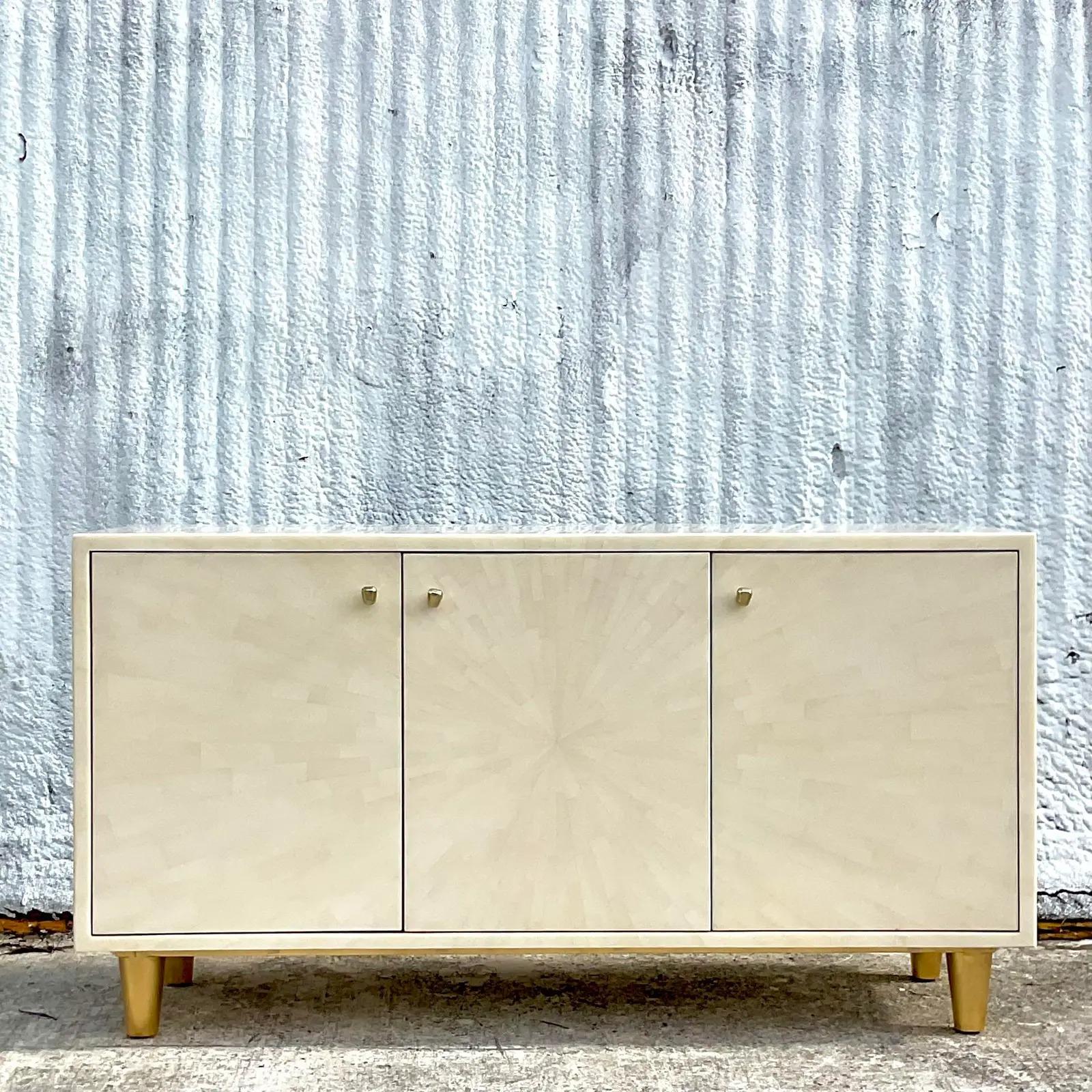 Vintage Contemporary Made Goods “Torion” Faux Horn Credenza 4