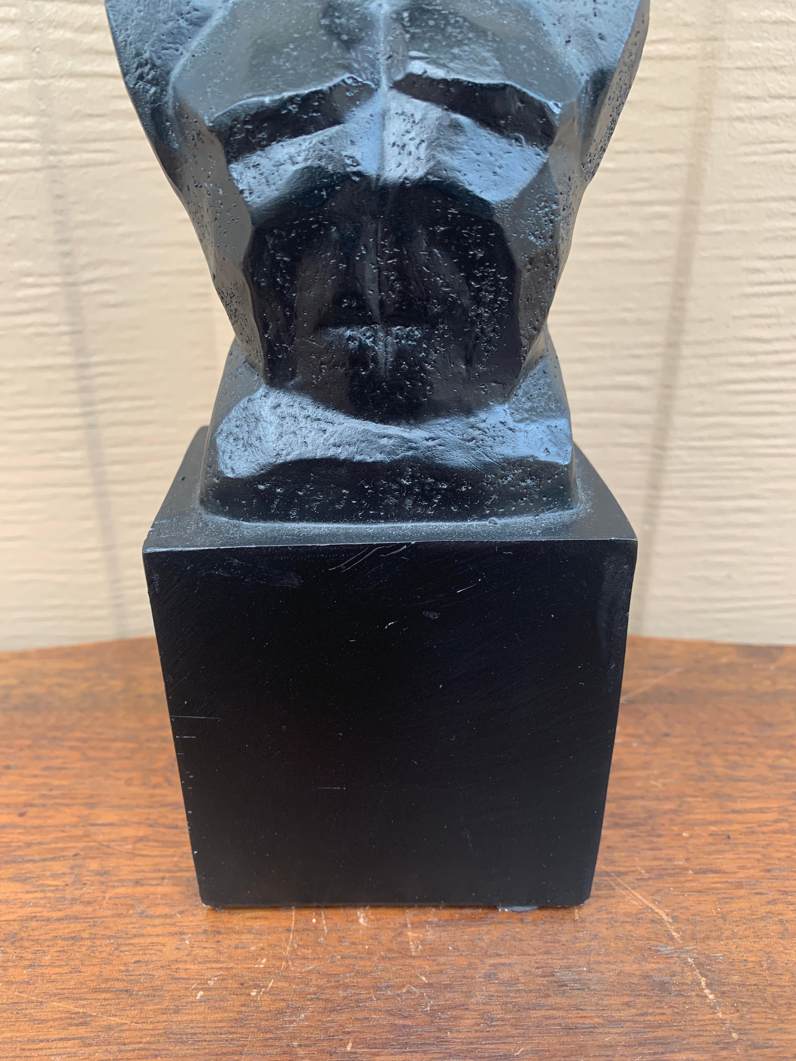 Resin Vintage Contemporary Male Bust Sculpture For Sale