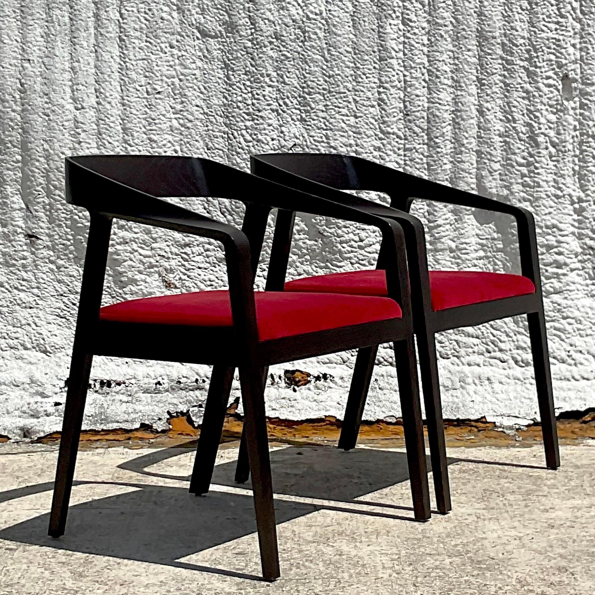 Vintage Contemporary Mark Goetz Full Twist Chairs - a Pair In Good Condition For Sale In west palm beach, FL
