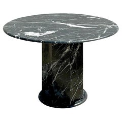 Vintage Contemporary Marquina Stone Pedestal Table