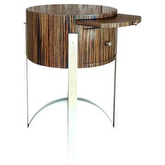 Retro Contemporary Michael Berman Zebra Wood Side Table