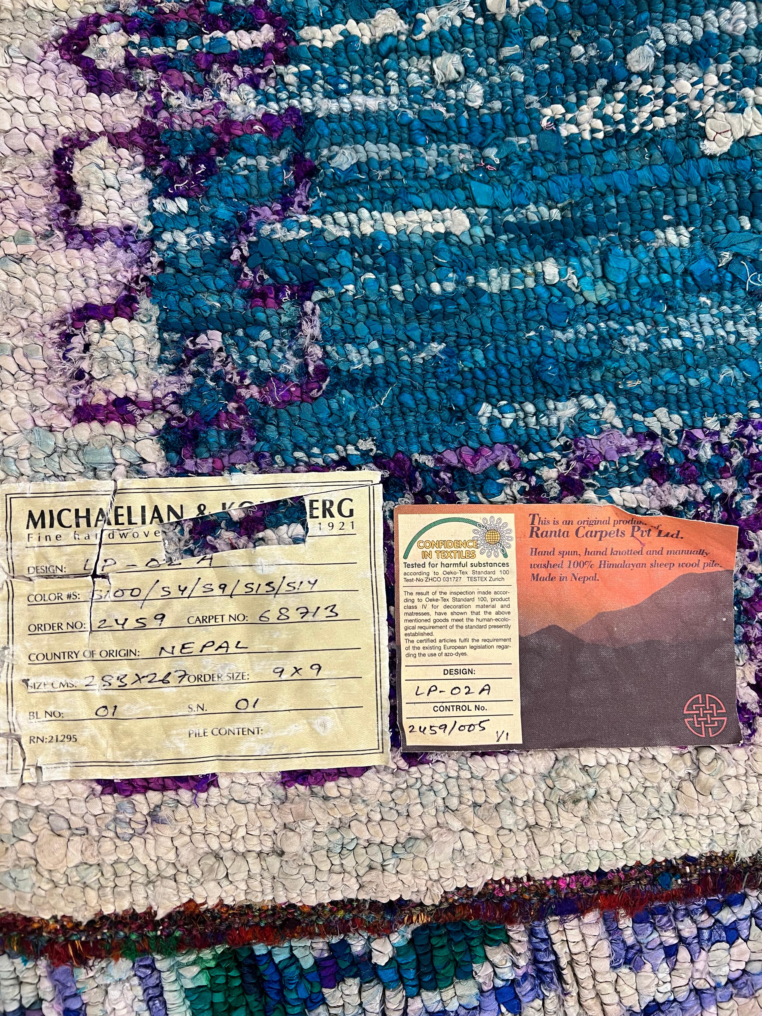 Wool Vintage Contemporary Michaelian & Kohlberg Tibetan Rug For Sale