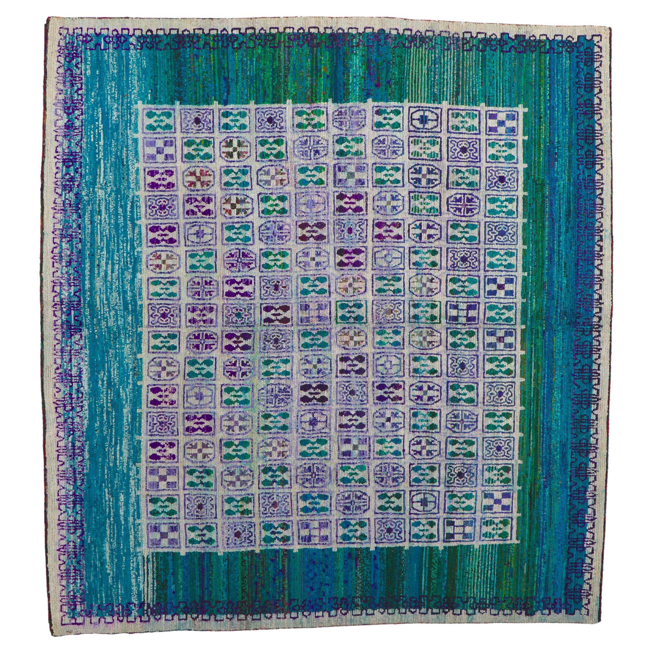Vintage Contemporary Michaelian & Kohlberg Tibetan Rug For Sale