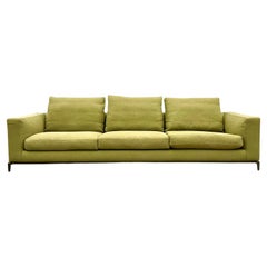 Vintage Contemporary Minotti Three Seat Chartreuse Sofa