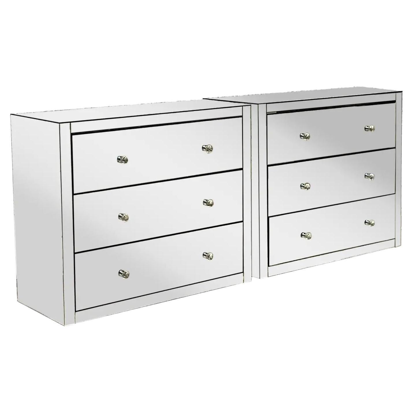 Vintage Beveled Mirrored Bachelors Chest For Sale at 1stDibs