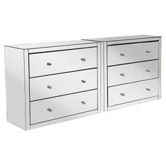 Vintage Contemporary Mirrored Bachelors Chest, a Pair