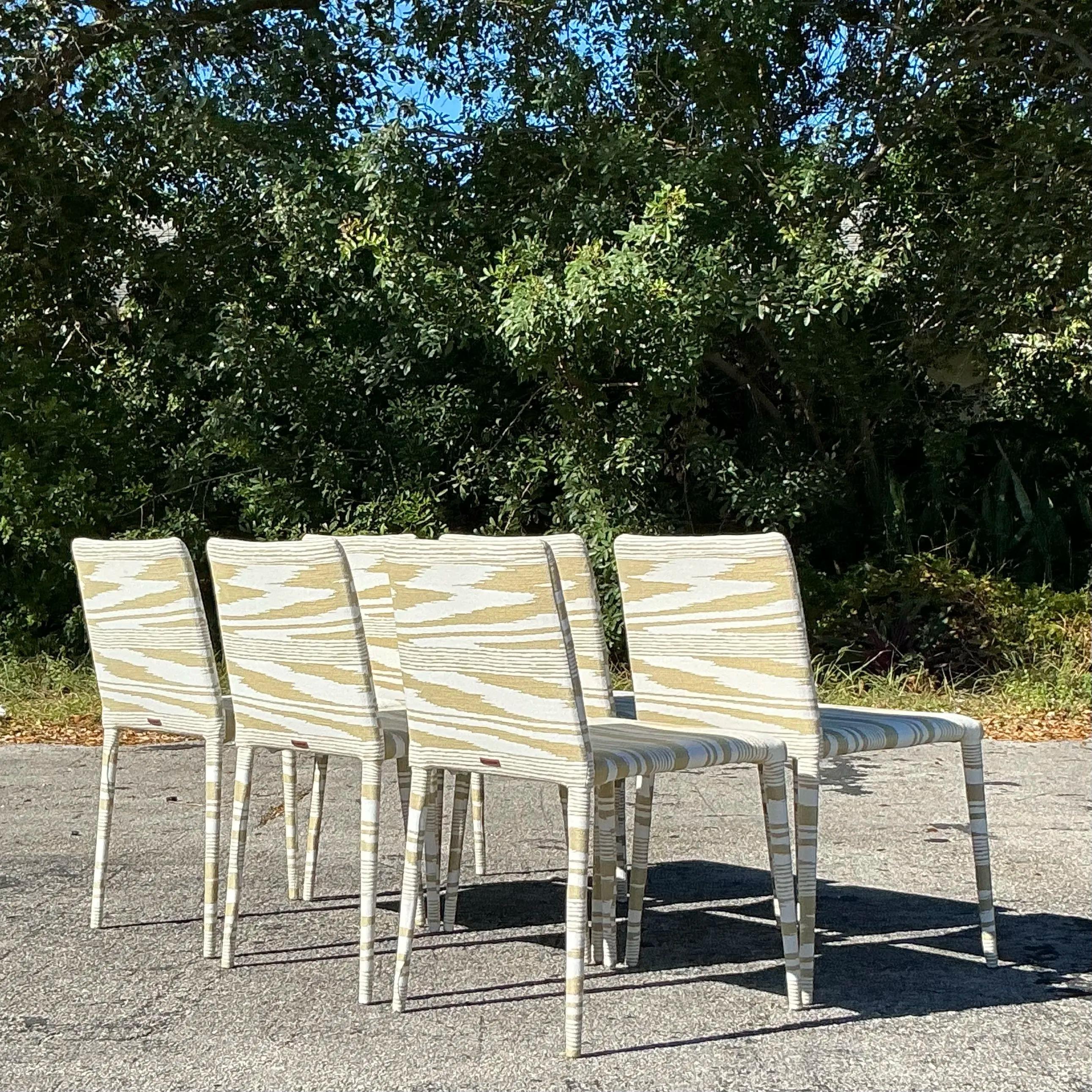 Italian Vintage Contemporary Missoni “Miss Atacama” Dining Chairs - Set of 6 For Sale