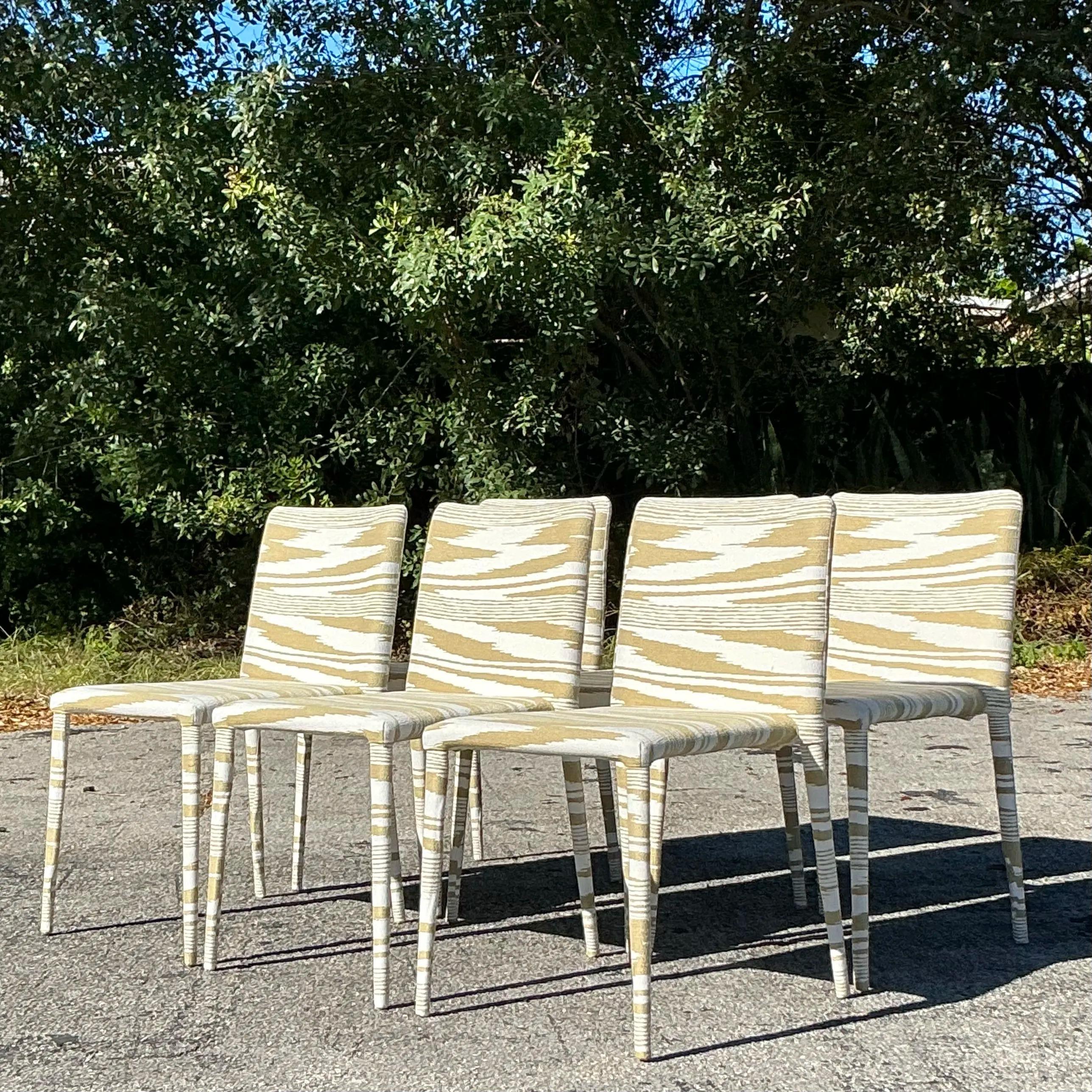 Vintage Contemporary Missoni “Miss Atacama” Dining Chairs - Set of 6 In Good Condition For Sale In west palm beach, FL