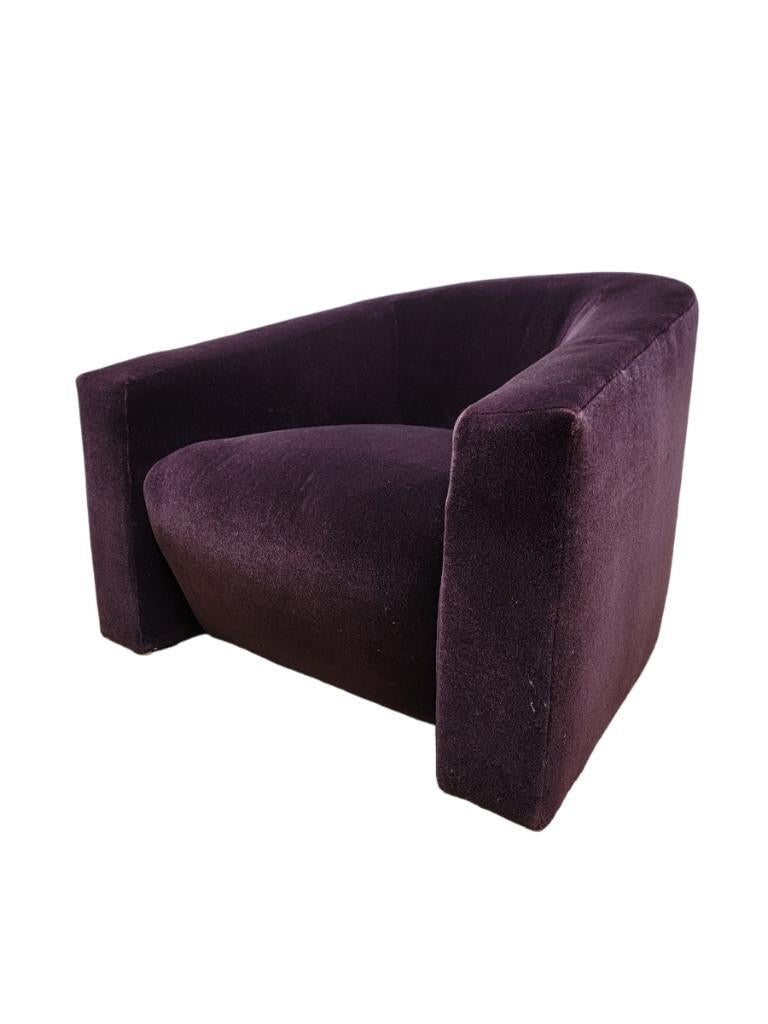 Silla de salón con brazos curvados estilo Donghia, vintage, contemporánea y moderna, de mohair

Una preciosa silla ounge vintage al estilo de Donghia quedaría preciosa en tu espacio. La silla fue retapizada por el anterior propietario hace unos años