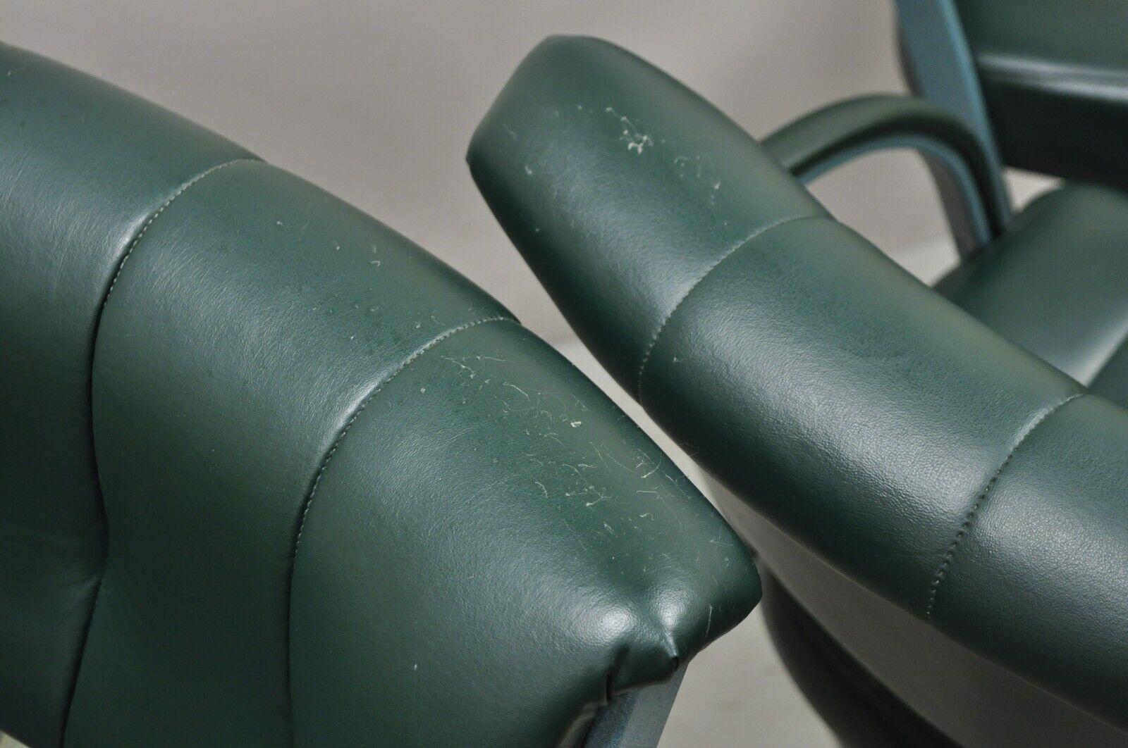 Vintage Contemporary Modern Green Metal Sculptural Space Age Bar Stools - 4 Pcs For Sale 3