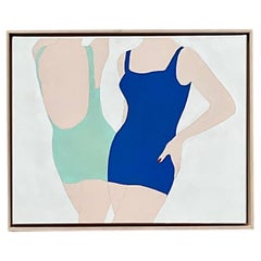 Vintage Contemporary Op Art Acryl figurativ auf Leinwand
