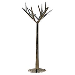 Perchero de árbol vintage contemporáneo de cromo pulido