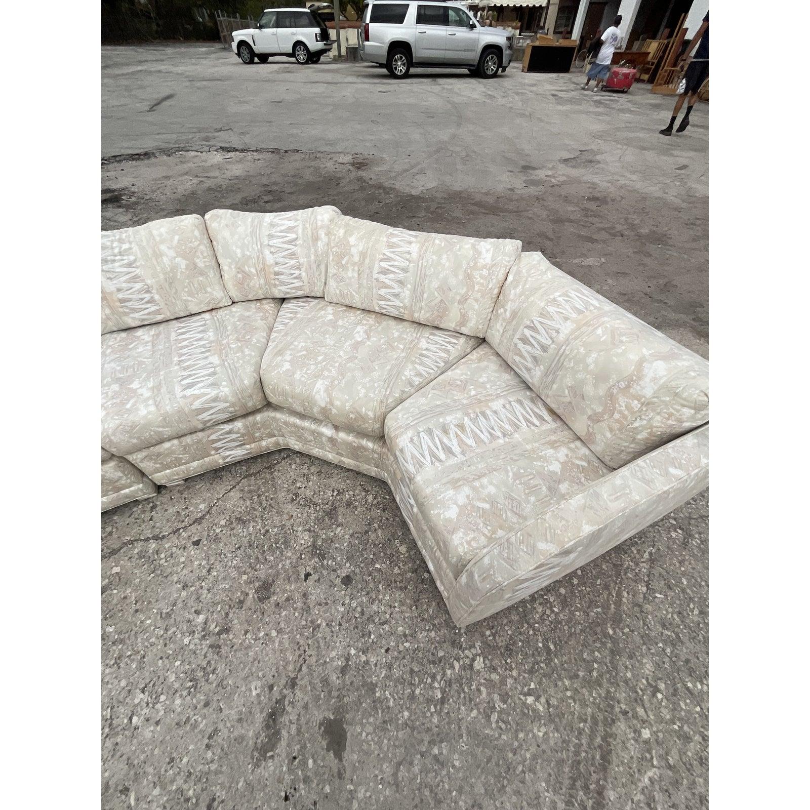 Vintage Contemporary Printed Sectional Sofa In Good Condition In west palm beach, FL