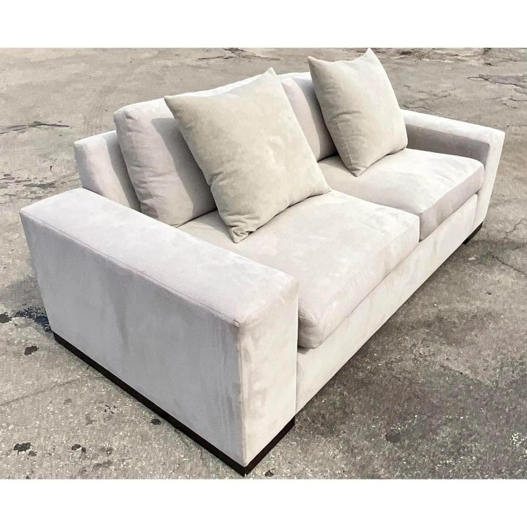 Vintage Contemporary Restoration Hardware Modena Track Arm Sofa For