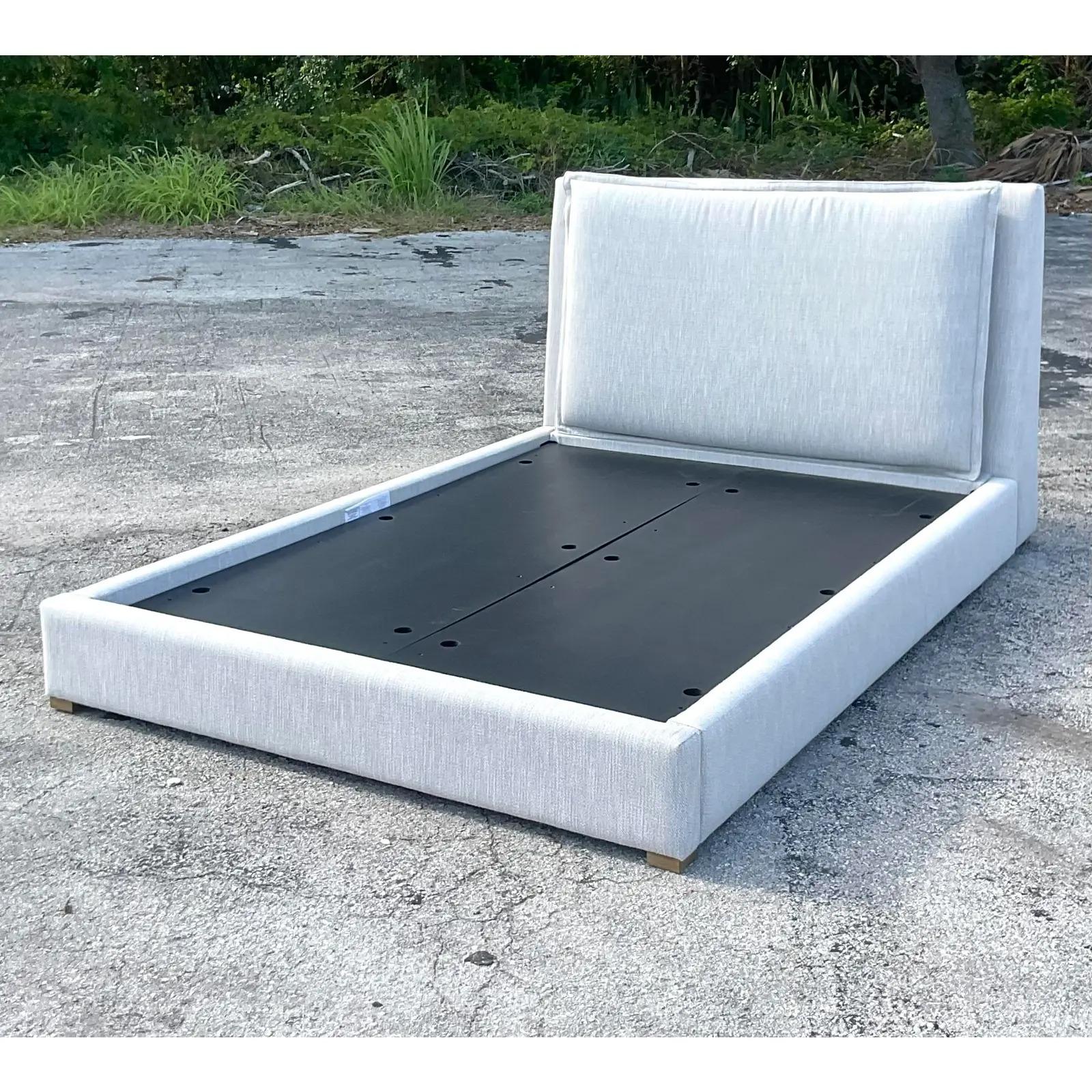 Fabric Vintage Contemporary Restoration Hardware “Sloane” Upholstered Bed