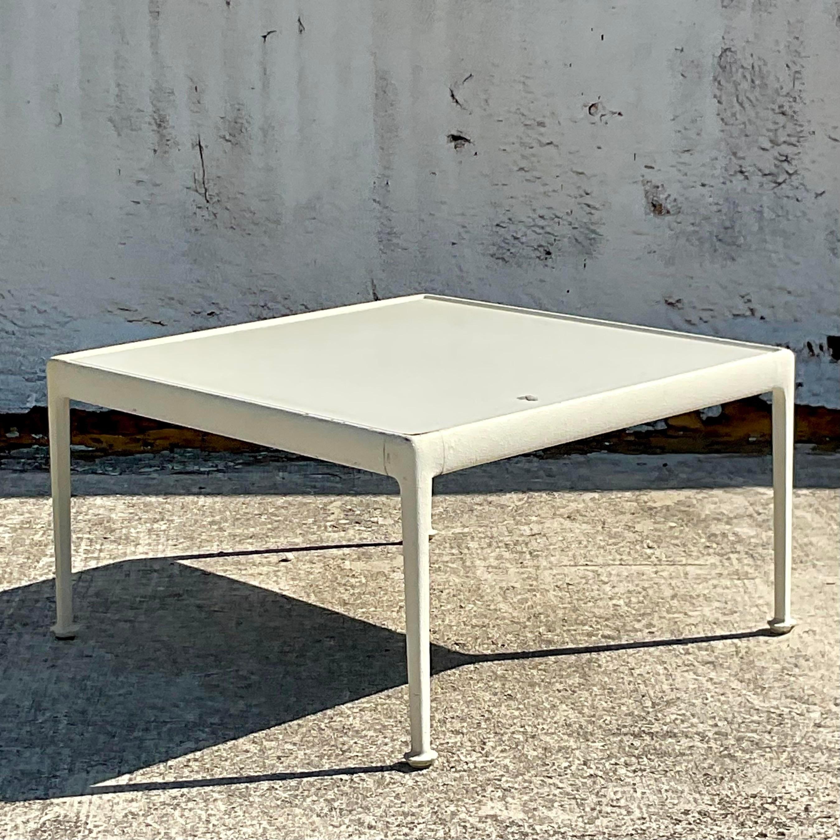 Vintage Contemporary Richard Knoll for Schultz Outdoor Low Cocktail Table In Good Condition For Sale In west palm beach, FL